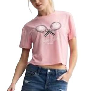 Freshman Pink Perfect Match Graphic Crop Top NWT